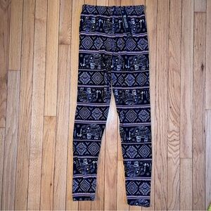 New women’s Leggings by Collection one size buttery soft brushed print pink blk